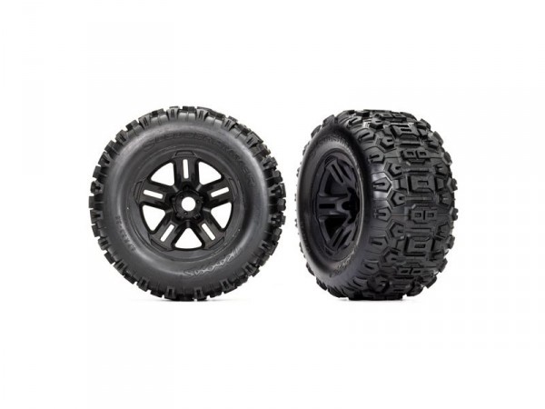 (TRA9672) Traxxas kolo 3.8", pneu Sledgehammer, disk S17 černý (2ks)