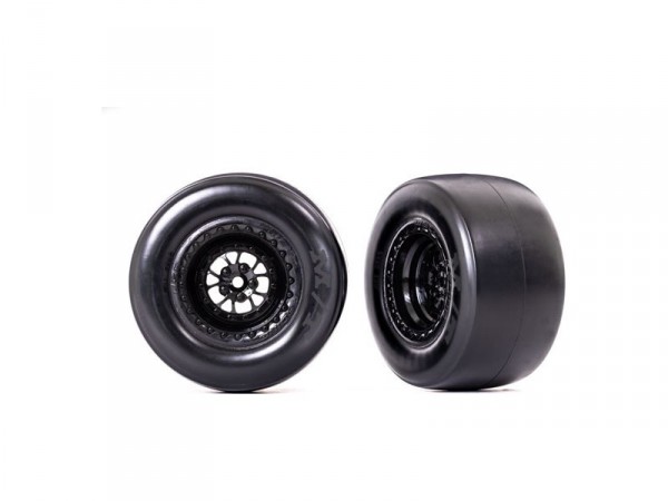 (TRA9477) Traxxas kolo, disk Weld lesklý černý, pneu smoke (zadní) (2ks)