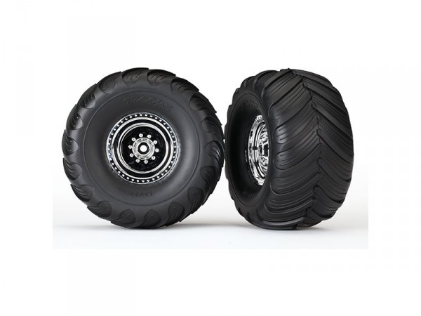 (TRA3663X) Traxxas kolo 2.0/3.0", disk chrom, pneu Terra Groove (2ks)