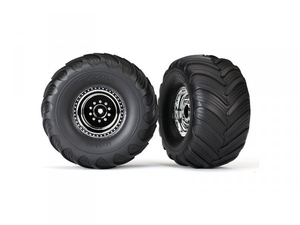 (TRA3665X) Traxxas kolo 3.0/2.0", disk chrom, pneu Terra Groove (2ks)