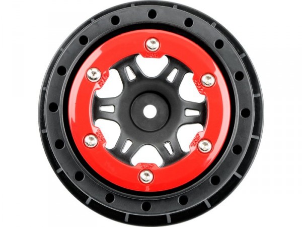 (PRO271404) Pro-Line disk 2.2/3.0" Split Six přední H12 červeno-černý (2ks)