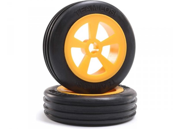 (LOS41019) Losi kolo přední s pneu Rib, oranžové: Mini JRX2 (2ks)