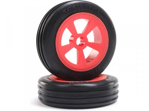 (LOS41020) Losi kolo přední s pneu Rib, červené: Mini JRX2 (2ks)