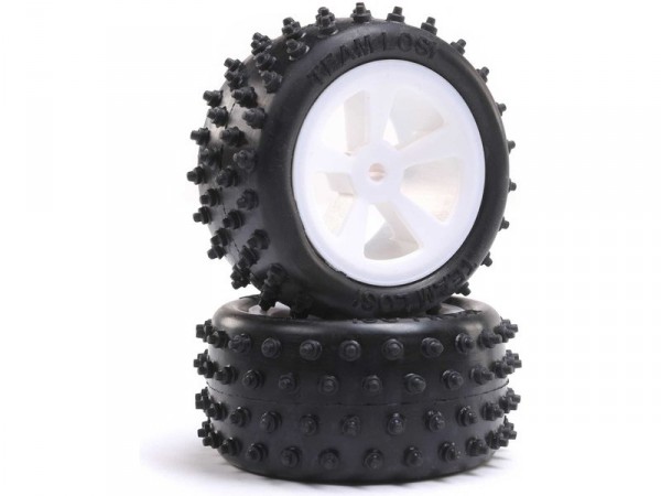 (LOS41024) Losi kolo zadní s pneu 4 Row, bílé: Mini JRX2 (2ks)