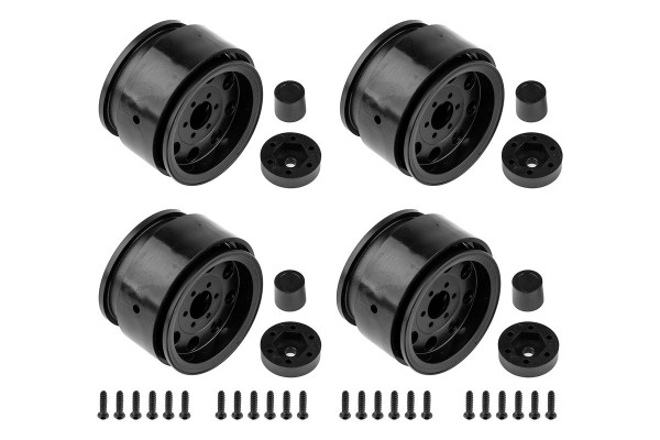 (AE42109) Enduro plastové Ocho Beadlock disky, 1.90, černé (4ks)