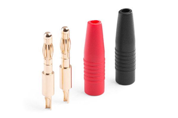 (KAV36.130) Banánek 4mm pájecí (černý/červený)