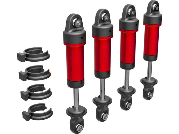 (TRA9764-RED) Traxxas tlumič GTM hliníkový červeně eloxovaný (4ks)