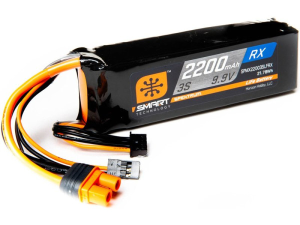 (SPMX22003SLFRX) Spektrum Smart LiFe 9.9V 2200mAh Rx IC3