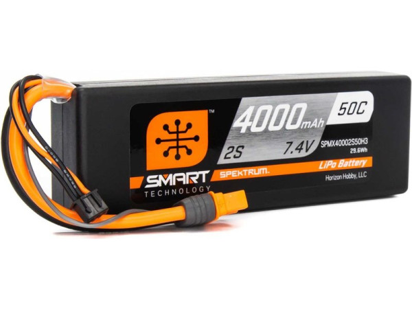 (SPMX40002S50H3) Spektrum Smart LiPo 7.4V 4000mAh 30C IC3