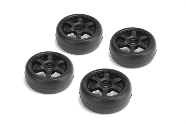 (NHA489) Kola Carten slick 26mm 0mm offset (černé) (4ks)