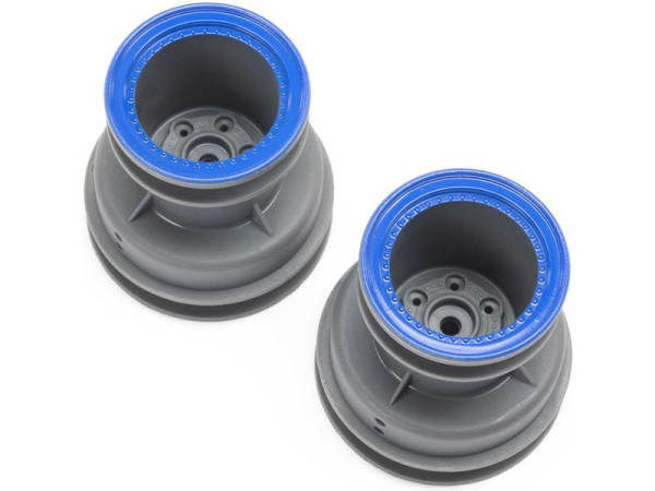 (LOS41046) Losi disk kola MT světle šedý, beadlock modrý: Mini LMT (2ks)