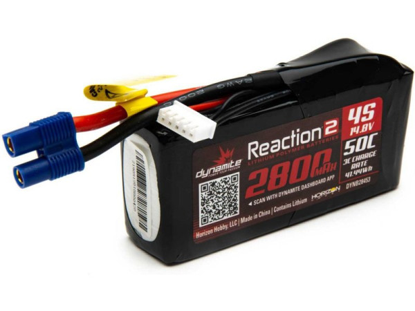 (DYNB28453) Dynamite LiPo Reaction2 14.8V 2800mAh 50C 96mm EC3