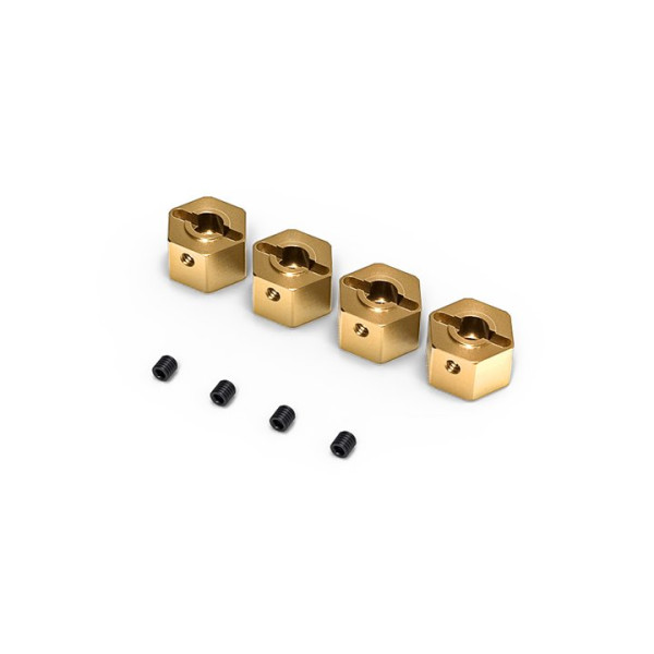 (GM30185) Brass 12mm Wheel Hub (8mm) (4ks) (3)