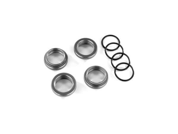 (TRA8968-GRAY) Traxxas stavěcí matice tlumiče GT-Maxx hliníková šedá (4ks)