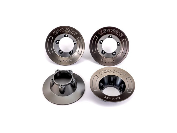 (TRA9568A) Traxxas poklice disku polomatně černě chromovaná (pro TRA9572) (4ks)