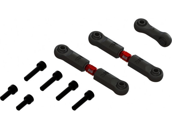 (ARA340217) Arrma spojky řízení B stavitelné, hliník: Grom (2ks)