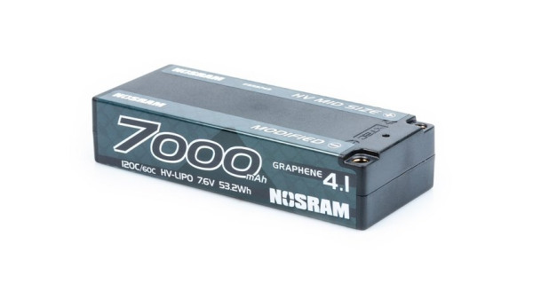 (999749) Nosram HV Modified GRAPHENE-4.1 7000mAh 7.6V LiPo 135C/65C