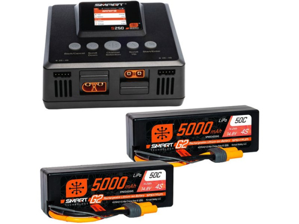 (SPMXPSS800I) Spektrum Smart Powerstage G2 Car 8S 5000mAh 4S IC5 (2), S250 (12)