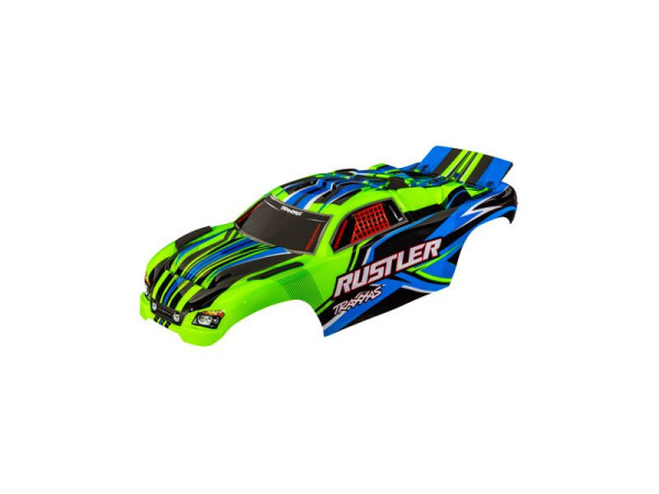 (TRA3734-GRN) Traxxas karosérie Rustler bezsponková zelená