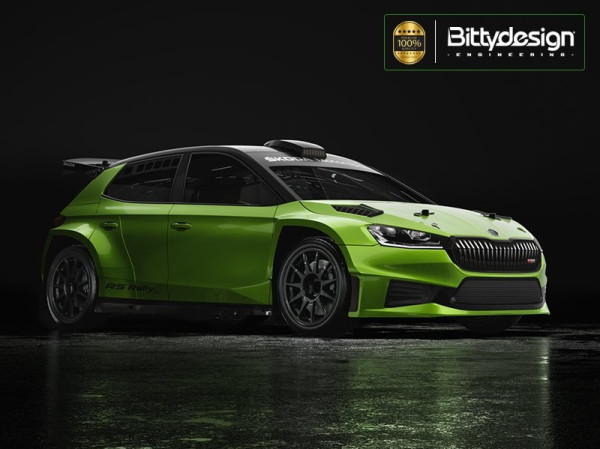 (BDRX-190FRS2H) Karoserie čirá Škoda Fabia RS Rally2 1:10 (tl. 1.2mm)