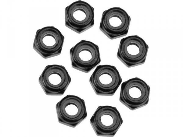 (AXA1053) Axial M3 samojistné matky černé (10ks)