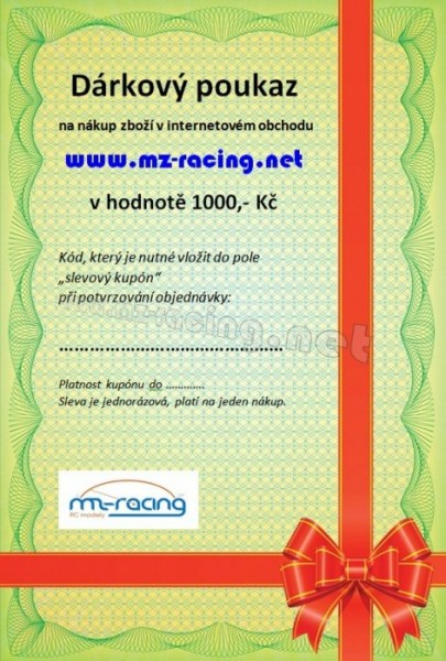 (MZ1000) Dárkový poukaz v hodnotě 1000,- Kč