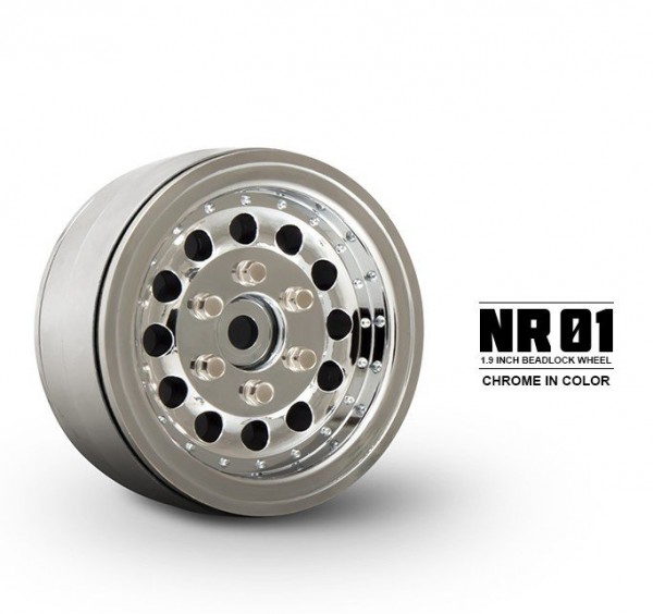 (GM70225) NR01 Beadlock Wheels 1.9 (Chrome) (2ks)