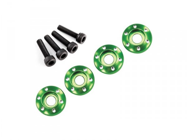 (TRA7668G) Podložka disku hliník zelený, šroub M3x12mm CS (4ks)