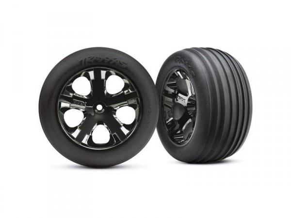 (TRA3771A) Traxxas kolo přední Ribbed 2.8, černý disk (2ks)