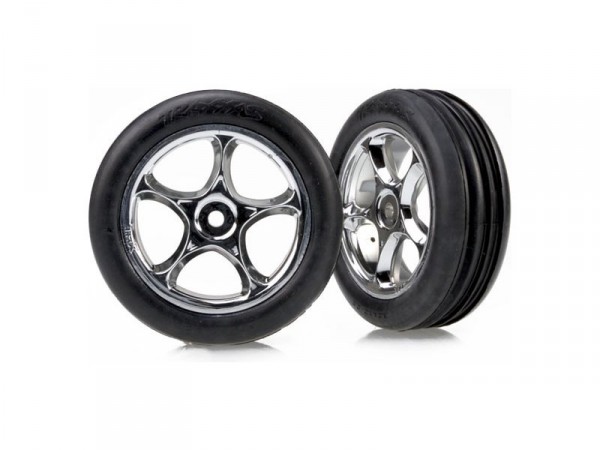(TRA2471R) Kolo přední Ribbed 2.2, stříbrný disk (2ks)