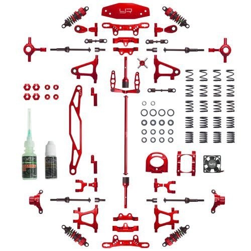 (CK-TT02RD) TT-02 Alu tuningový set (červený)