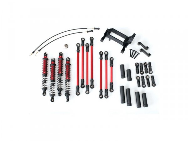 (TRA8140R) Traxxas konverzní sada vyššího zdvihu kol (červená)