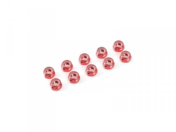 (GF-0400-025) Matice samojistná M2 hliník červená (10ks)