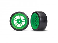 (TRA8377G) Traxxas kolo 1.9, disk split-spoke zelený, pneu Drift (zadní) (2ks)