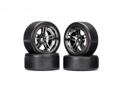 (TRA8378) Traxxas kolo 1.9, disk split-spoke černý chrom, pneu Drift (sada)