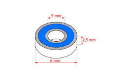 (TRA5114A) Kuličkové ložisko 5x8x2.5mm 2RS černé (2ks) (2)