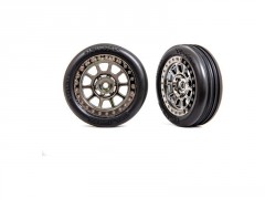 (TRA2471T) Traxxas kolo 2.2", disk černě chromovaný, pneu Ribbed (2ks) (přední)