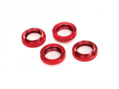 (TRA7767R) Traxxas stavěcí matice pružiny tlumiče GTX hliníková červená (4ks)