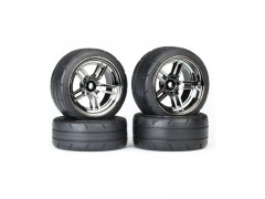 (TRA8375) Traxxas kolo 1.9", disk split-spoke černý chrom, pneu Response (sada)
