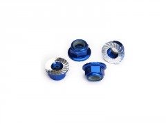 (TRA8447X) Traxxas matice M5 samojistná s límcem modrá (4ks)