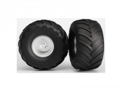(TRA3663) Traxxas kolo 2.0/3.0", disk saténový chrom, pneu Terra Groove (2ks)