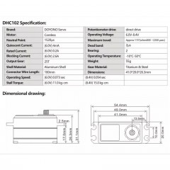 (DHC102) Servo Doyono Low Profile Coreless HV CNC 15.0kg/0.054sec (4)