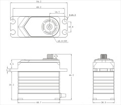 (SRT-T75) Servo SRT T75 HiVolt Brushless (0.12s, 70kg/cm)