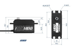 (MB-2312) Servo MIBO Low Profile Coreless (0.074s, 14kg/cm)
