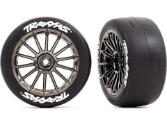 (TRA9374R) Traxxas kolo 2.0", disk multi-spoke černý chrom, pneu slick (přední) (2ks)