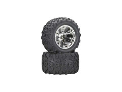 (TRA5674) Traxxas kolo 3.8", disk Geode stříbrný S17, pneu Maxx (2WD přední) (2ks)
