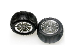 (TRA5572R) Traxxas kolo 2.8", Twin-Spoke stříbrný disk, pneu Alias (2ks)