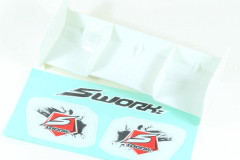 (SW228022AWH) SWORKz 1:8 Off Road PRO Race zadní křídlo, bílé (1ks)