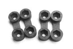 (SWC4509) SWORKz uhlíkové podložky držáku křídla (by RC Carbon Cavalieri) (4ks)