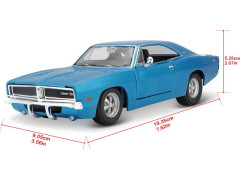 (MA-31256B) Maisto Dodge Charger R/T 1969 1:25 modrá metalíza (14)